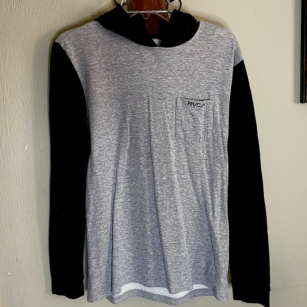 RVCA Two Tone Hooded Long Sleeve Tee